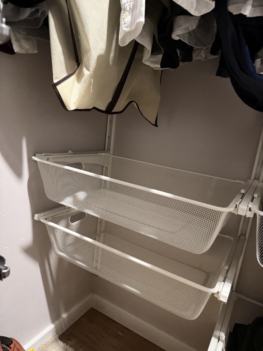 Kosz druciany biały 2 szt.Ikea Algot + 4x szyna + 4x wspornik