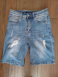 Krótkie spodenki jeansowe wysoki stan 36