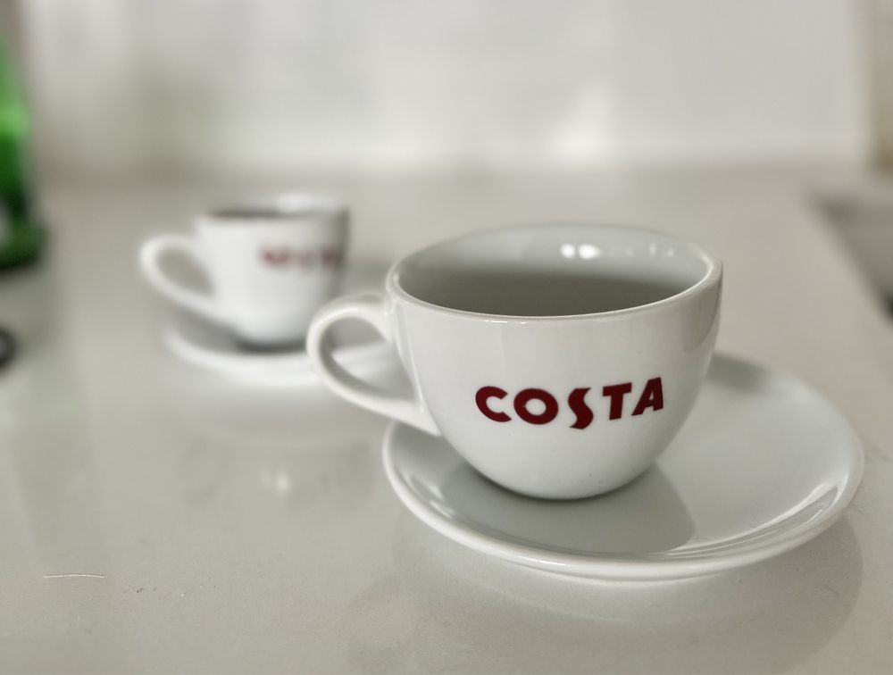 Filiżanka costa coffe kawa cappuccino zastawa szkło komplet prezent