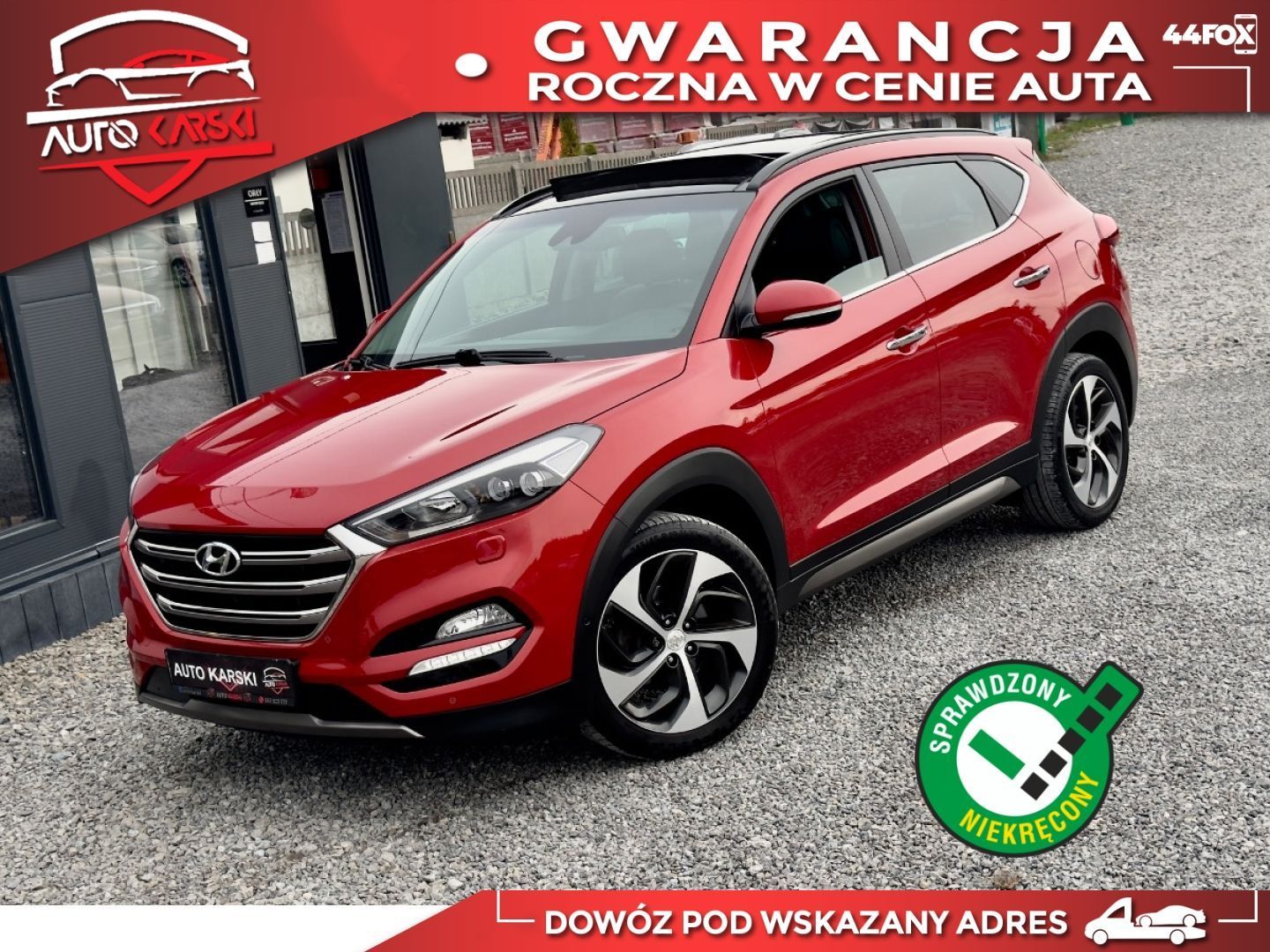 Hyundai Tucson 1.6 T-177kM*4WD*Automat*MartwePole*Kamery*FullOpcja*GrzaneFotele*
