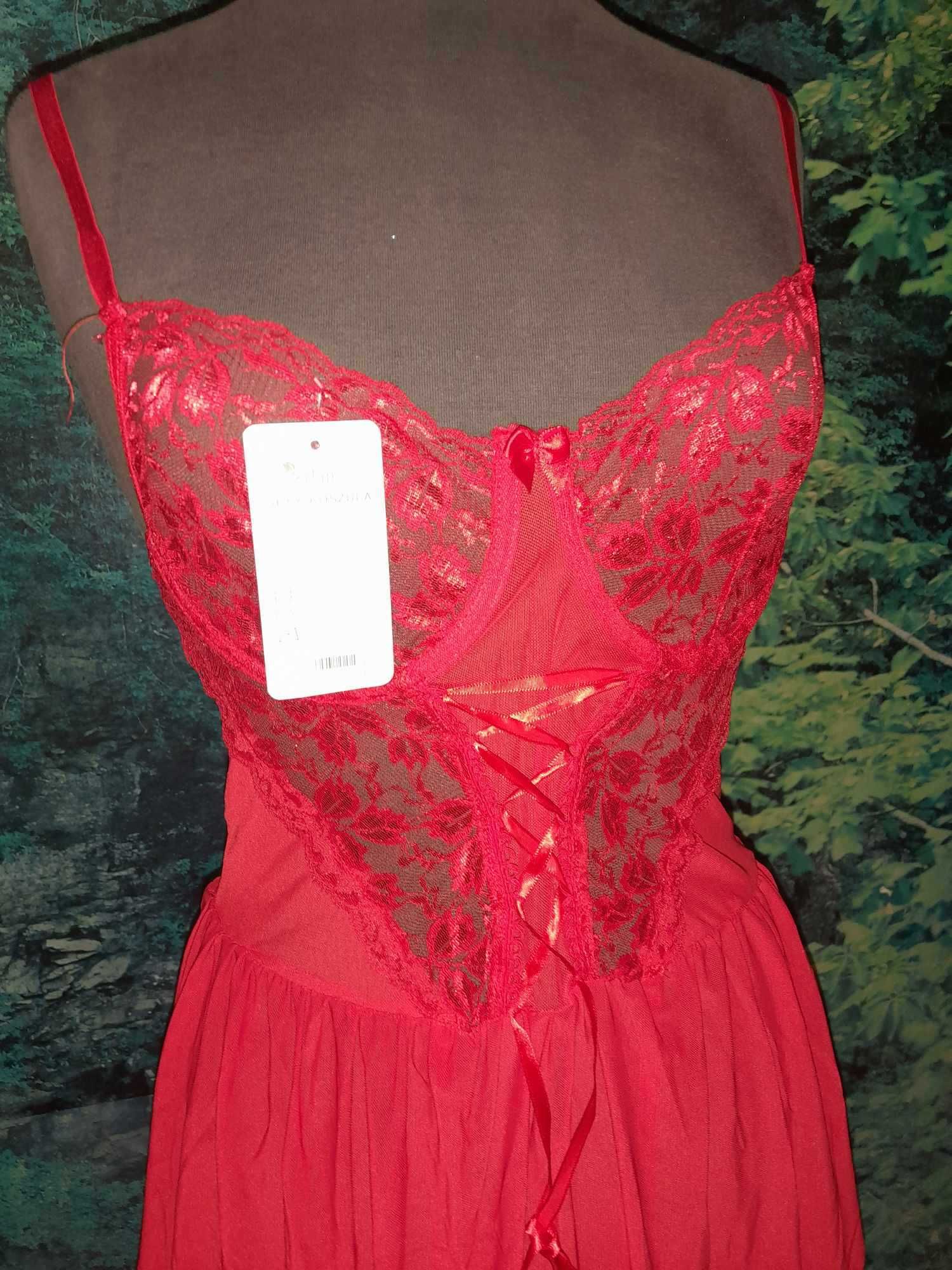 seksowna koszulka, halka  czerwona  rozmiar  L/XL