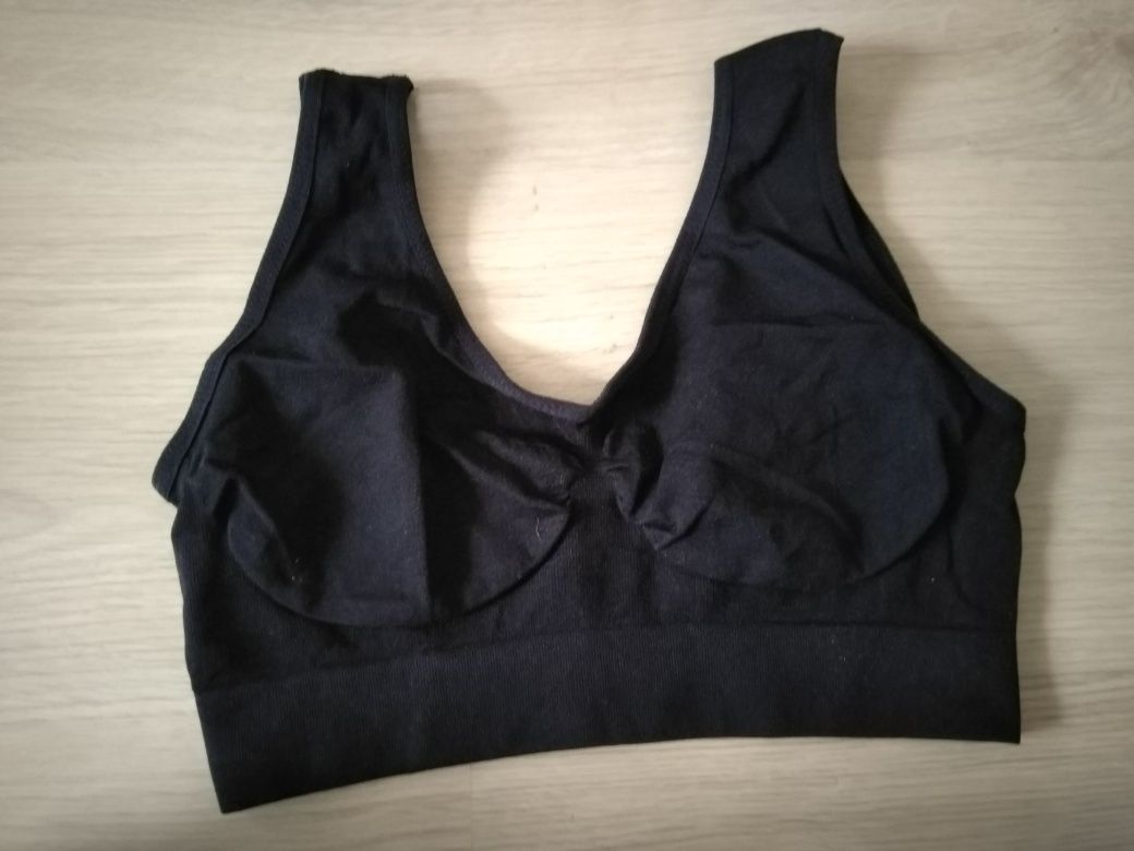 Nowe czarne biustonosze M/ 75B. 5 sztuk koronka bez fiszbin sportowy