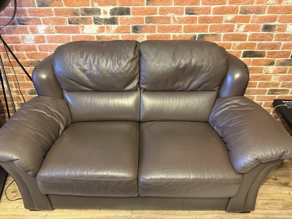 Zestaw wypoczynkowy skóra naturalna sofa+fotel Meble Bydgoskie