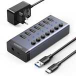 Ugreen wielofunkcyjny HUB 7w1 USB Typ C - 7x USB Typ A 3.0 PD DC 12V