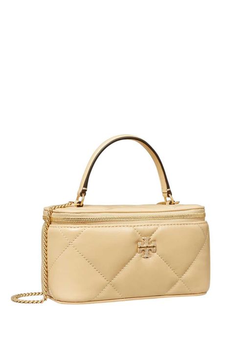 Сумка Tory Burch Kira Diamond Quilt Pave Logo Vanity Case Vanilla