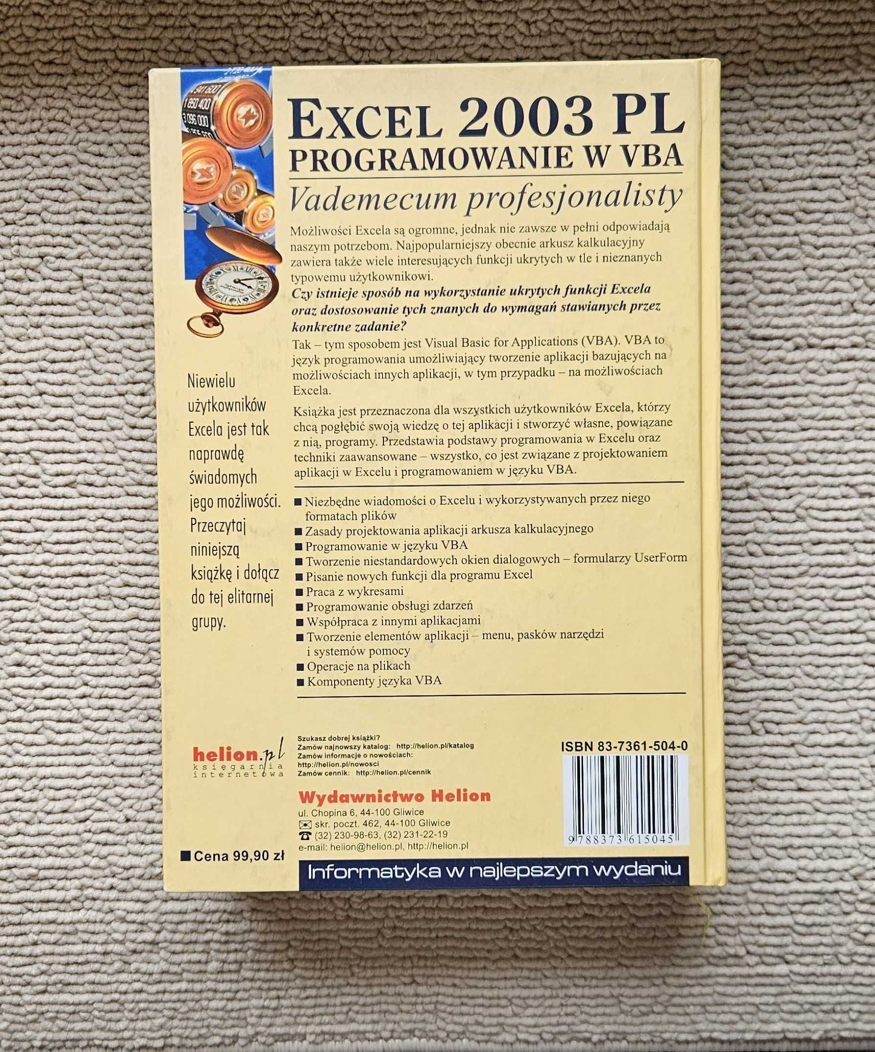 Excel 2003 PL Programowanie w VBA John Walkenbach z płytką CD