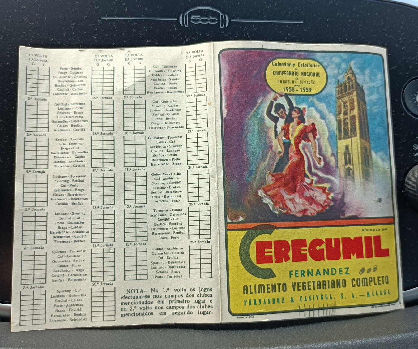 Calendário estatístico do campeonato nacional 1958_1959