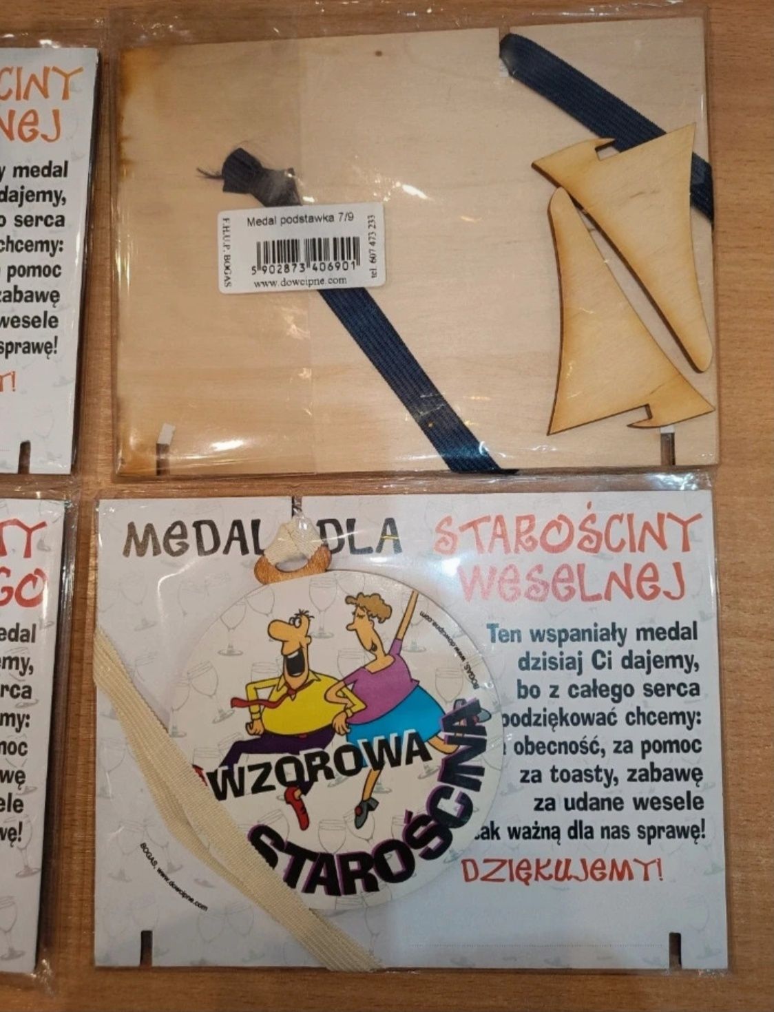 Zestaw 4 medali dla starostów weselnych, starosta, starościna, medal