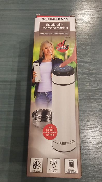 Kubek termiczny, termos, bidon z wyświetlaczem temperatury 500 ml nowy