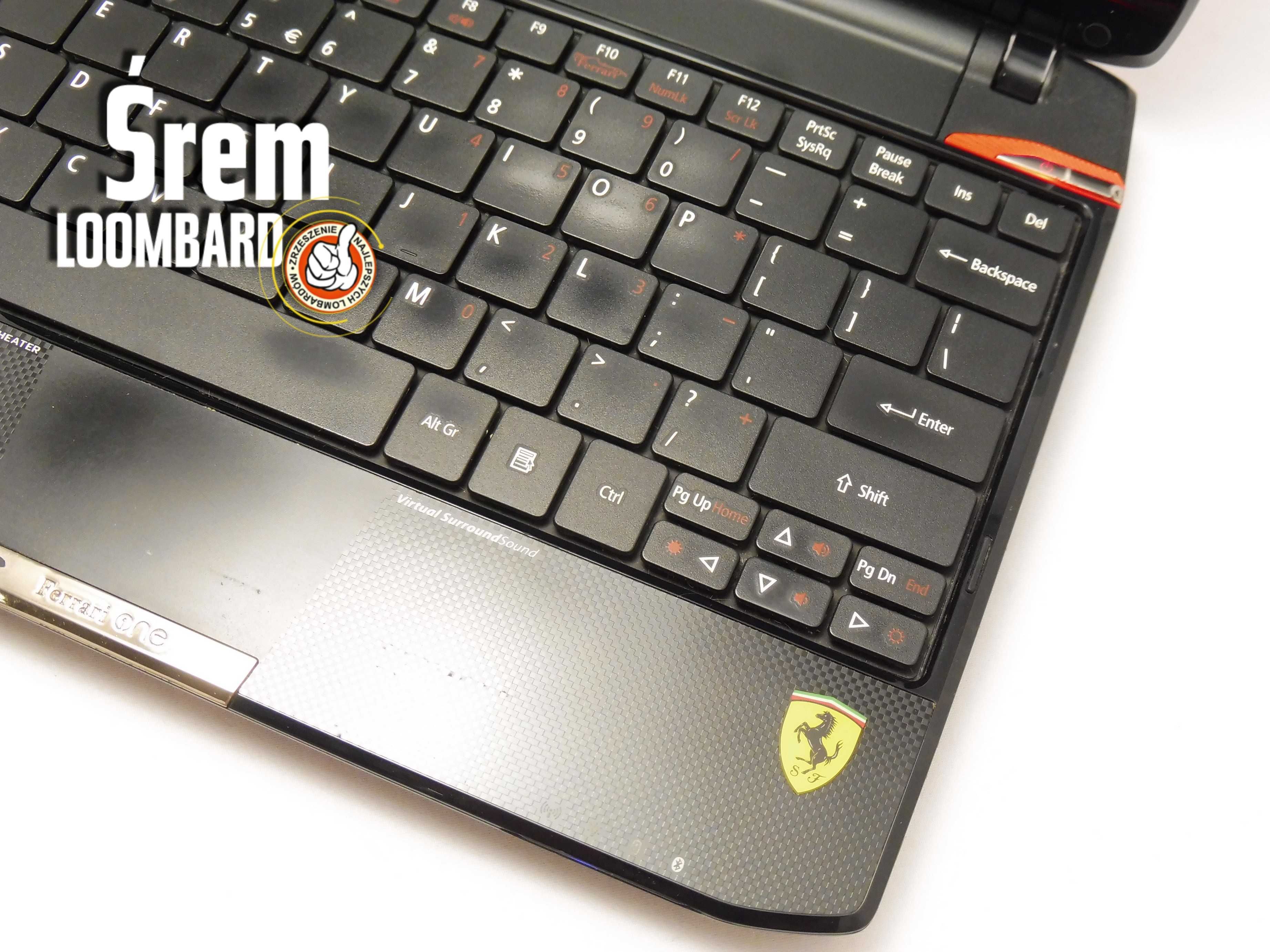 Laptop Acer Ferrari One, Athlon X2, 4gb/500gb, win 7, kpl, db stan!