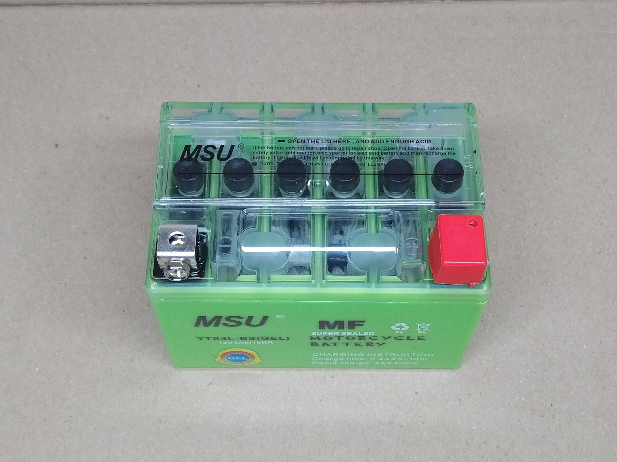 АКБ аккумулятор мото GEL 12V 4A 113-70-85mm "MSU" (2024) UTX4L-BS