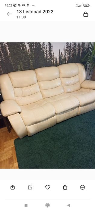 Kanapa skórzana z funkcją Relax.