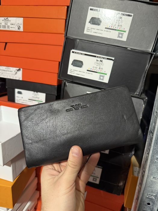 Мужской кожаный клатч армани уценка уцінка чоловічий гаманець шкіряний