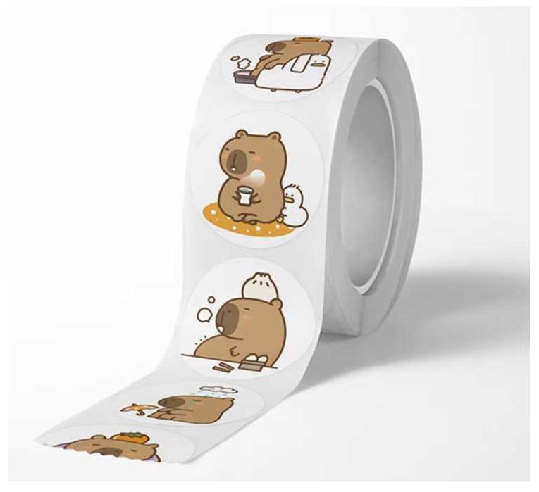 NAKLEJKI 500 sztuk ozdobne KAPIBARA Rolka Capibara Naklejki HIT 2025