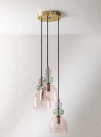 Kryształowa lampa sufitowa z 3 punktami świetlnymi Bezany Colors