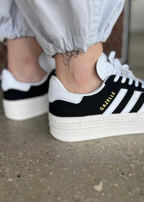 Кросівки Adidas Gazelle Bold Platform Black/White premium
