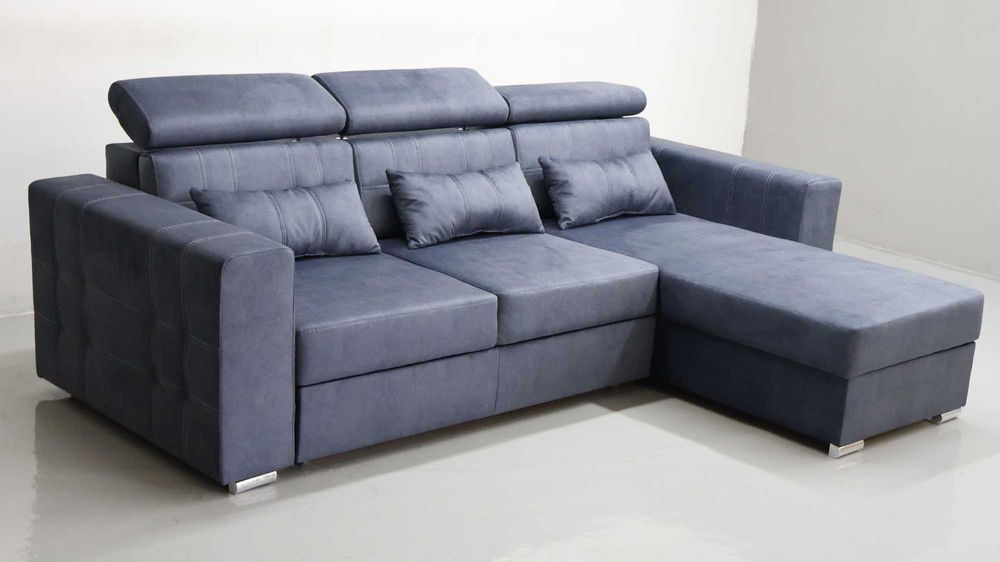 TGR NOWOCZESNY NAROŻNIK funkcja spania pojemnik oparcie podnoszone wel