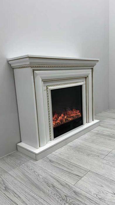 Електричний камін Elizabet Gold Bluetooth звук потріскуваннядров1500Вт