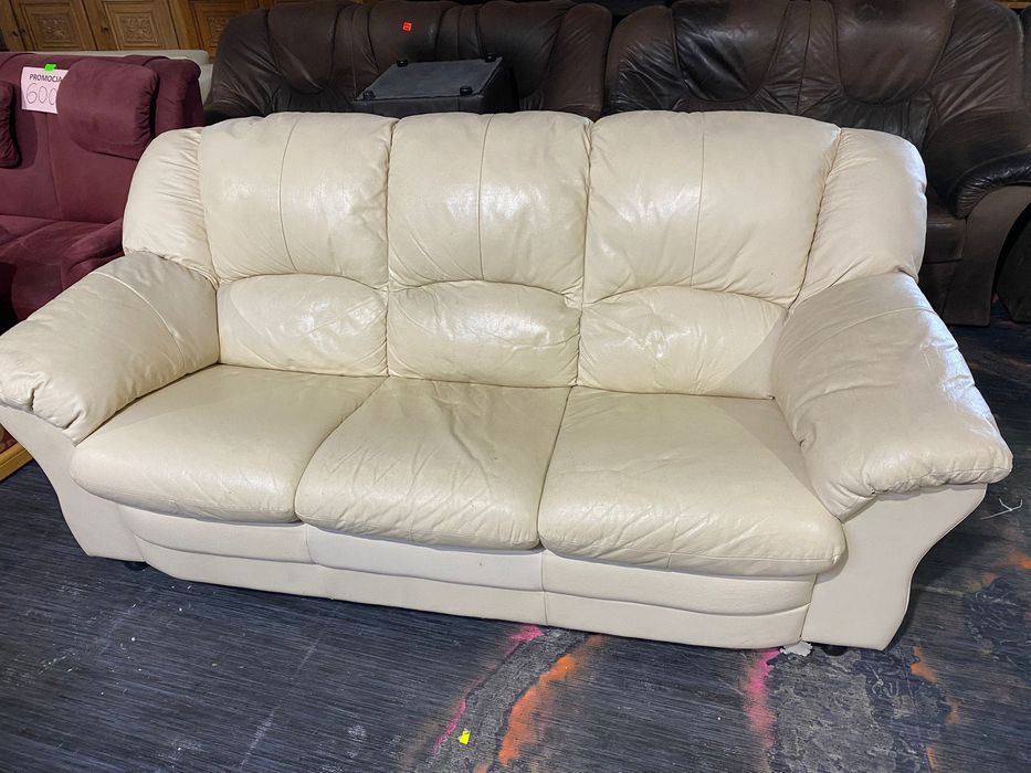 Skórzana 3-osobowa Sofa z Niemiec DOWÓZ DO DOMU