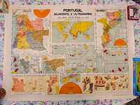 Poster Cartaz Vintage Original - Mapa Portugal Adjacente e Ultramarino
