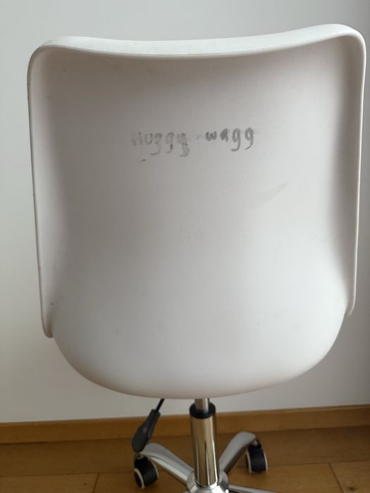 Fotek krzesło biurowe obrotowe na kółkach białe szare