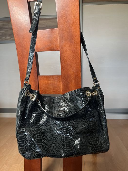 Czarna torebka snake Python