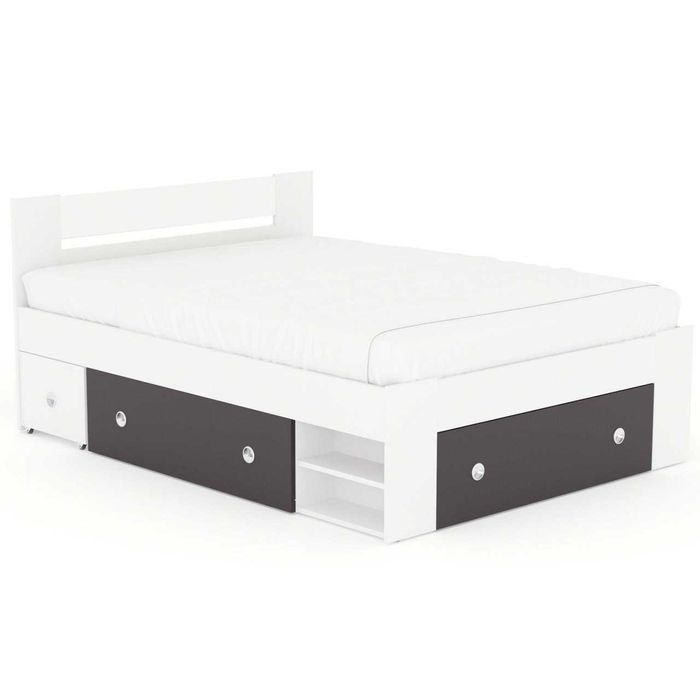 Łóżko z materacem Stefan BLack Red White