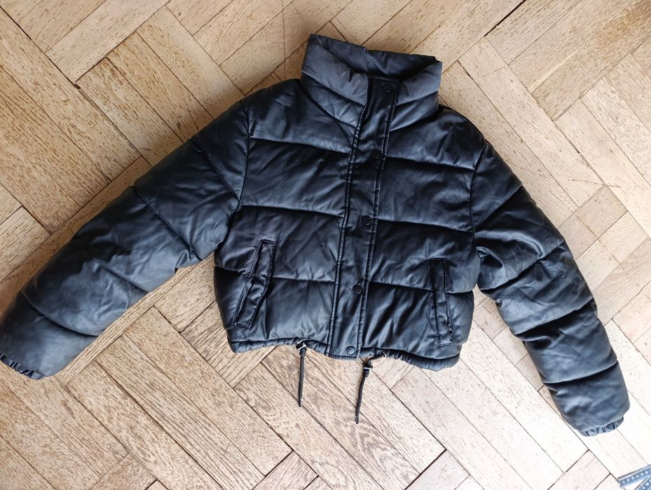 Bershka Pikowana kurtka ze sztucznej skóry BSK espana XS