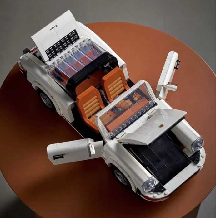 Конструктор білий автомобіль Porsche Vintage ,схожий на Lego