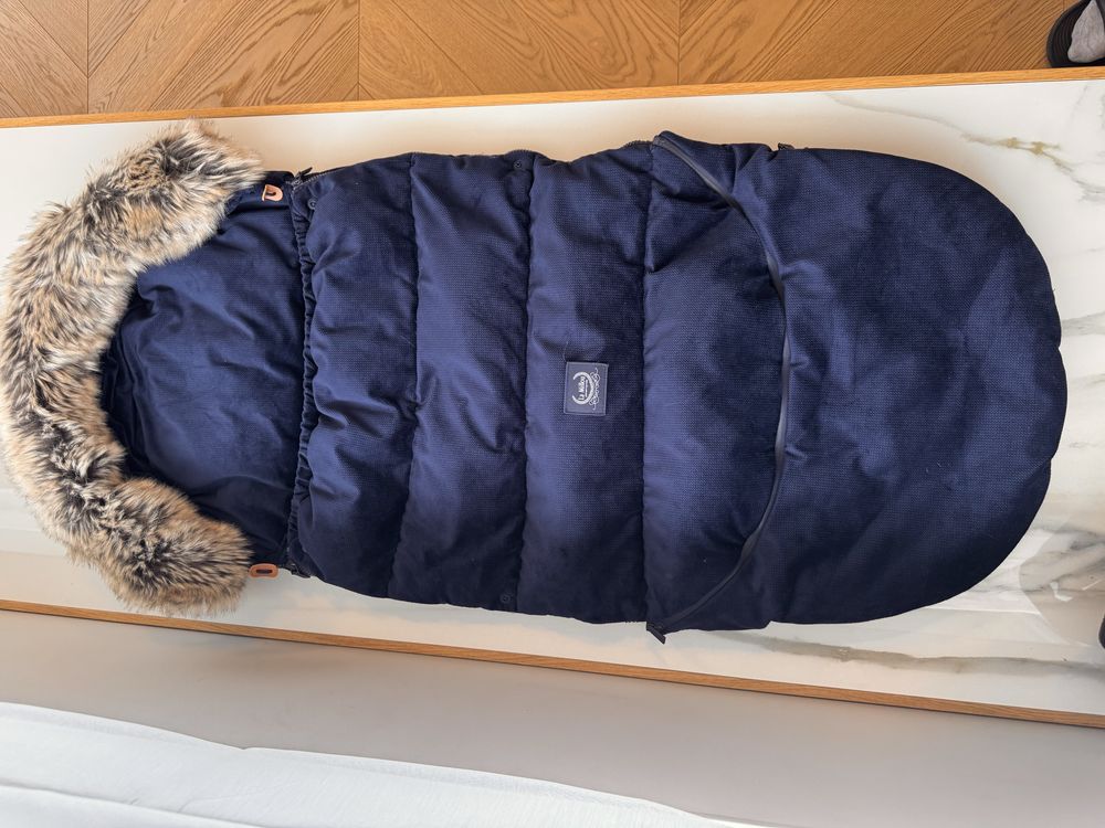 Śpiworek do wózka La Millou Combo multi Royal Navy + mufka do kompletu
