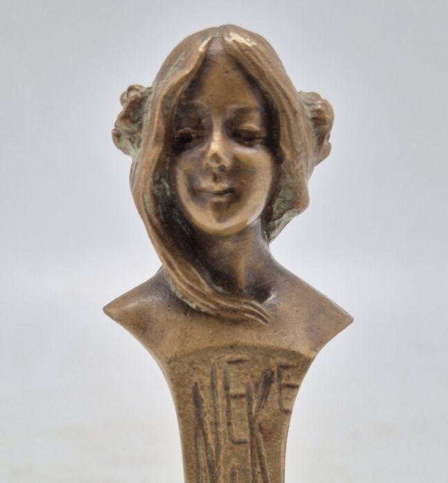 Stara Pieczęć Figuralna Do Laku Secesja Popiersie Posąg Monogram