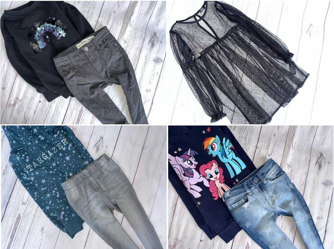 r.110-116 MEGA PAKA 62szt ZESTAW UBRANEK dla córci dziewczynki zara hm