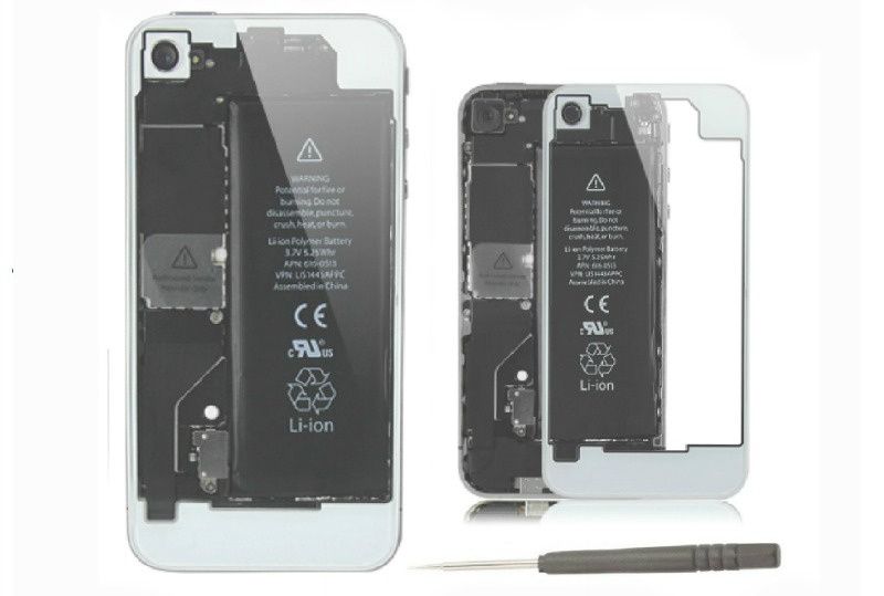 R018 Capa Transparente iPhone 4 Branca + Chave Pentalobe Novo!