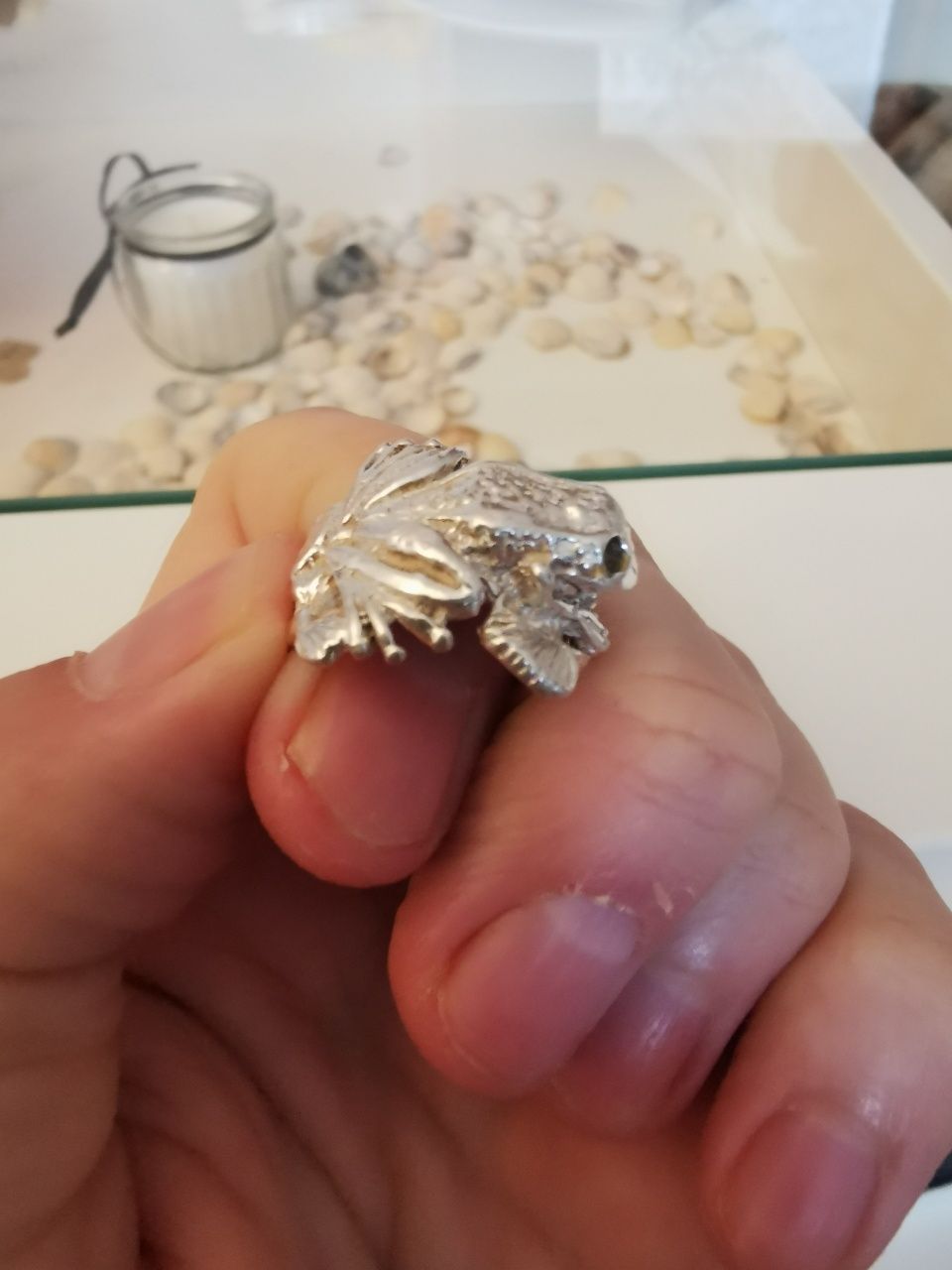 Pierścionek srebrny 925 Żabka na szczęście rozmiar 12