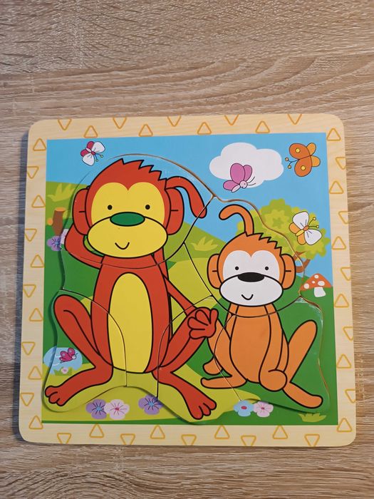 Puzzle drewniane układanka drewniana małpki