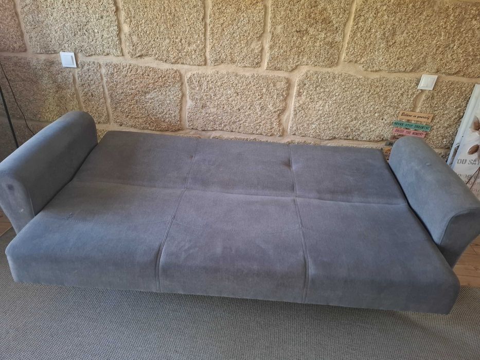 Sofá-Cama Cinza 2 lugares