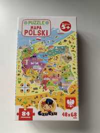 Czu Czu puzzle mapa Polski dzieci 5+