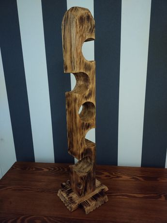 Drewniany stojak na wino loft