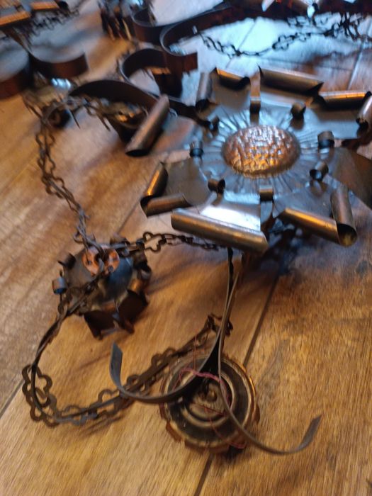 Stare lampy sufitowe 3szt antyk PRL loft retro vintage rustykalne hit