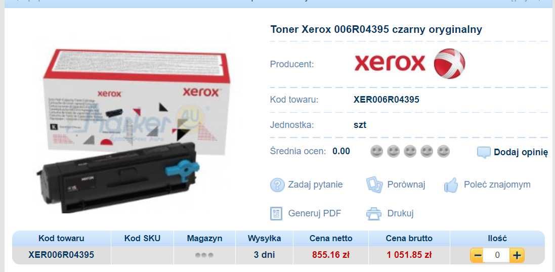 9szt toner Xerox C230/235 black cyan magenta yellow czarny zestaw tusz