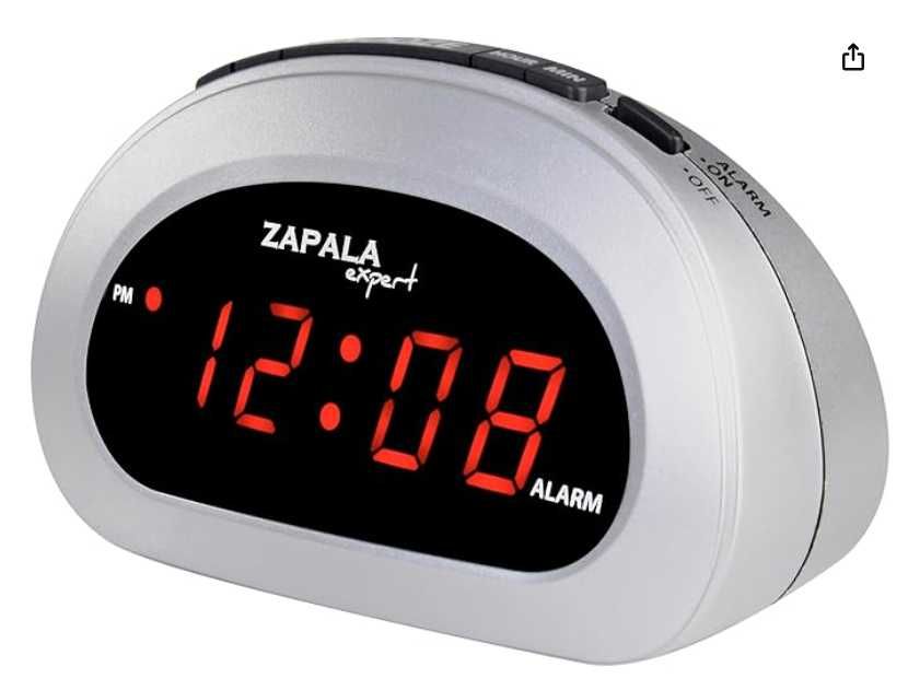 Budzik zegar cyfrowy ZAPALA LED (srebrny)