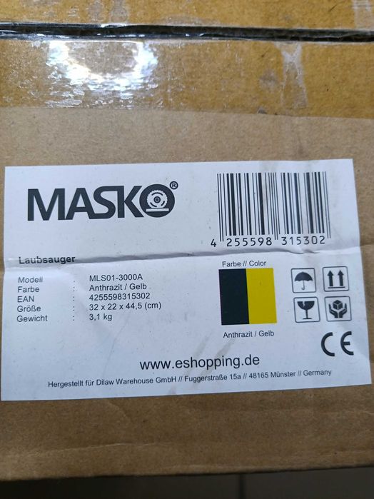 MASKO Elektryczny odkurzacz dmuchawa do liści 3w1