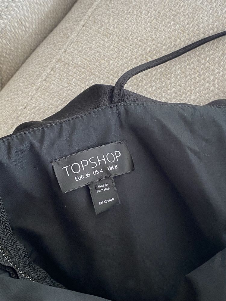 Topshop czarny crop top hiszpanka S 36 bez ramiączek