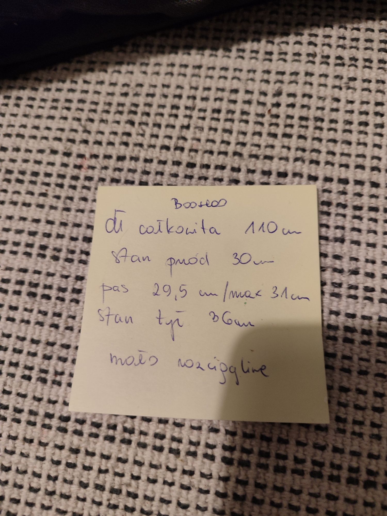 Spodnie czarne woskowane boohoo dzwony wysoki stan r 34/36