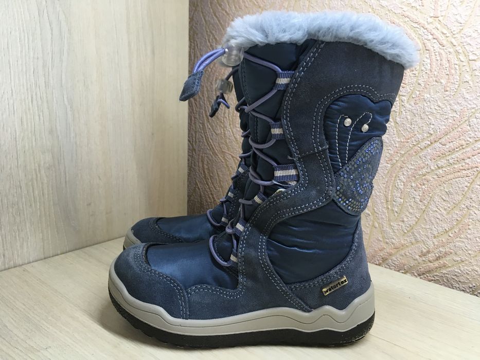 Зимние кожаные ботинки, термоботинки на девочку.