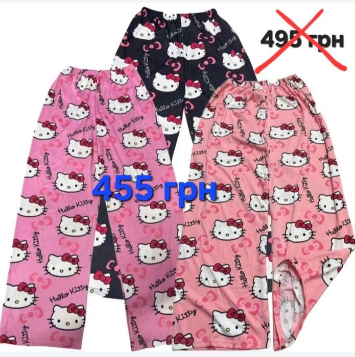 Штани піжамні плюшеві хелоу кіті кітті,штаны домашние кити hello kitty