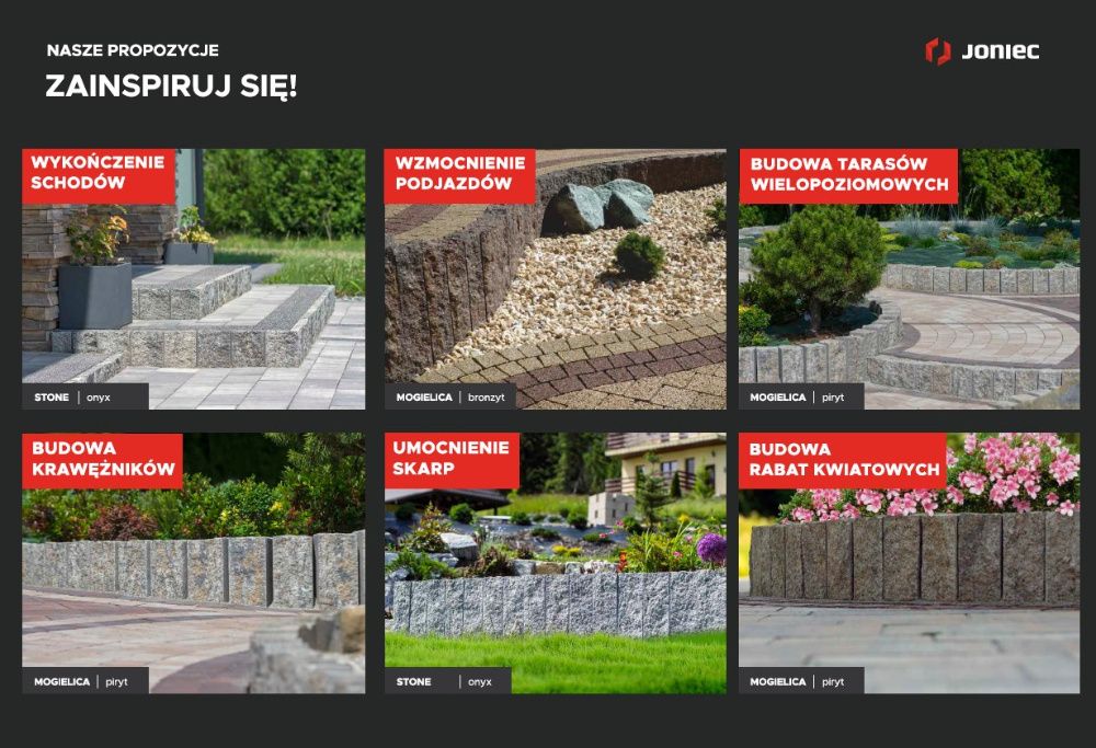 Palisada betonowa łupana Joniec STONE Mogielica PL34 Kurier PL Okazja!