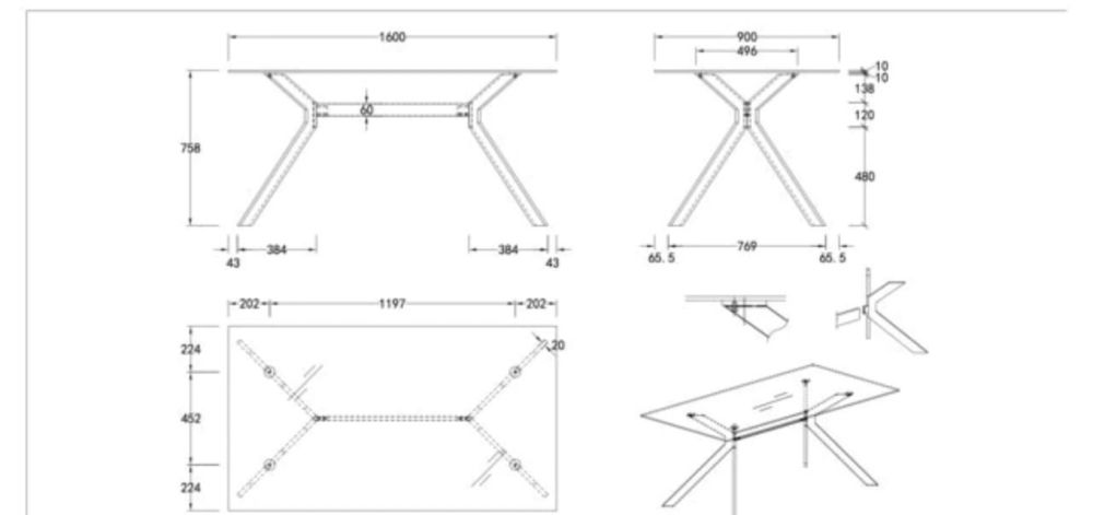 Mesa de refeicao 6 pessoas (vidro e prata)