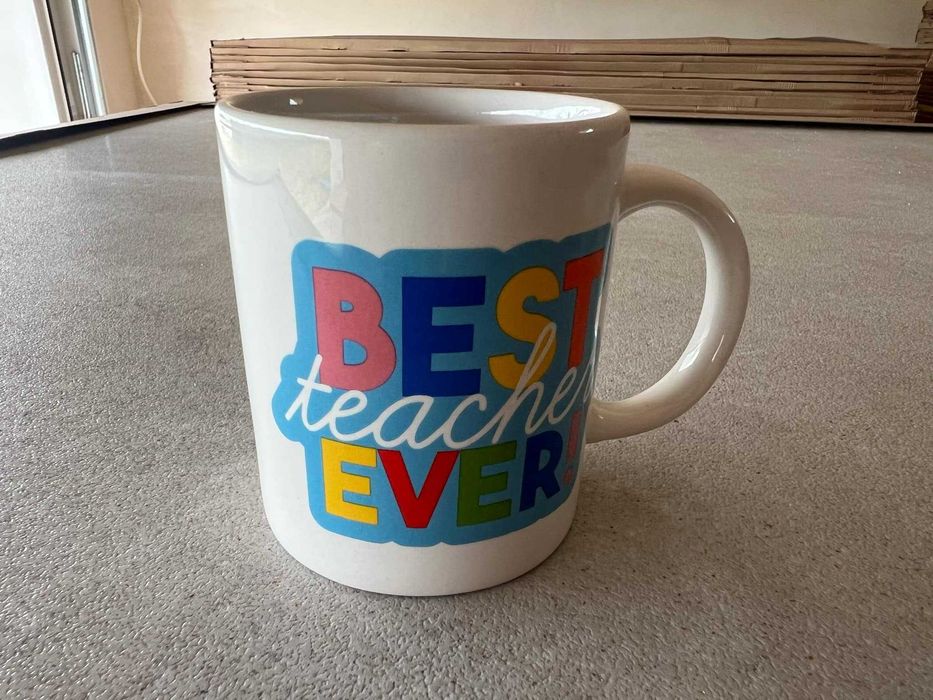 Kubek ceramiczny dla nauczyciela - Best Teacher Ever | vintage