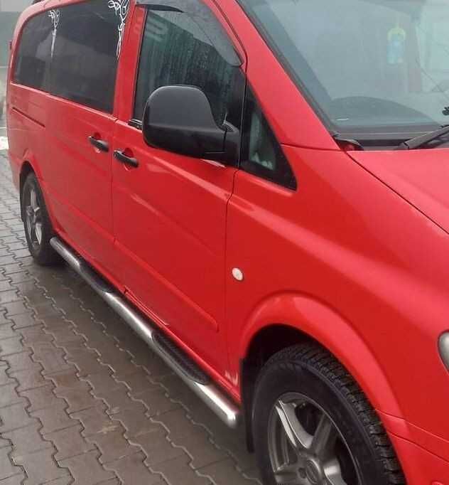 Пороги боковые трубы 70 мм Mercedes Benz Vito w639 (04-15)